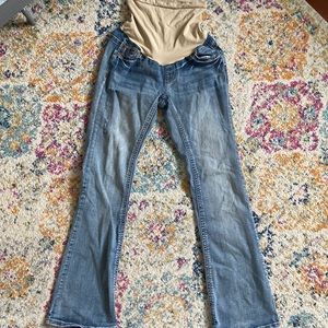 Indigo blue maternity flare jeans